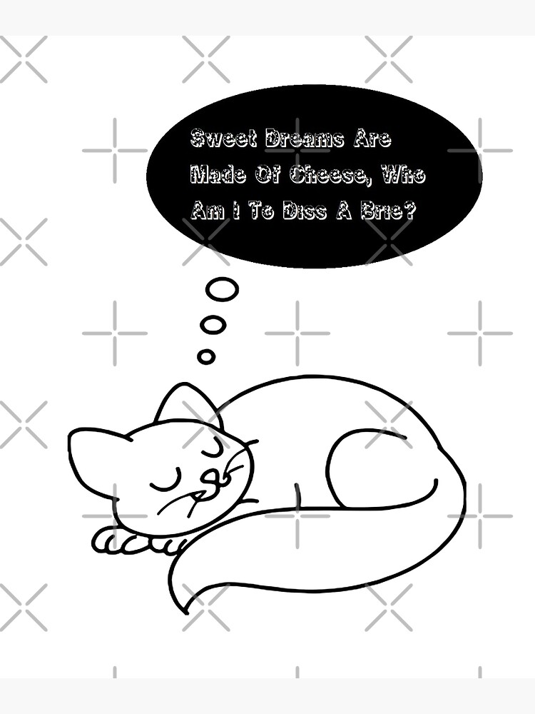 Cat Dreaming Sweet Dreams Are Made Of Cheese, Who Am I To Diss A Brie? by bogitini