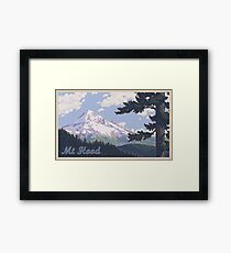 Lámina enmarcada Cartel de viaje Vintage Mount Hood