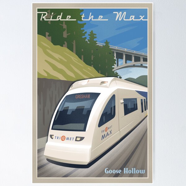 Item preview, Vintage Max Light Rail Travel Poster designed and sold by mitchfrey.