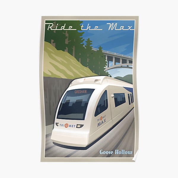 Vintage Max Light Rail Travel Poster Poster