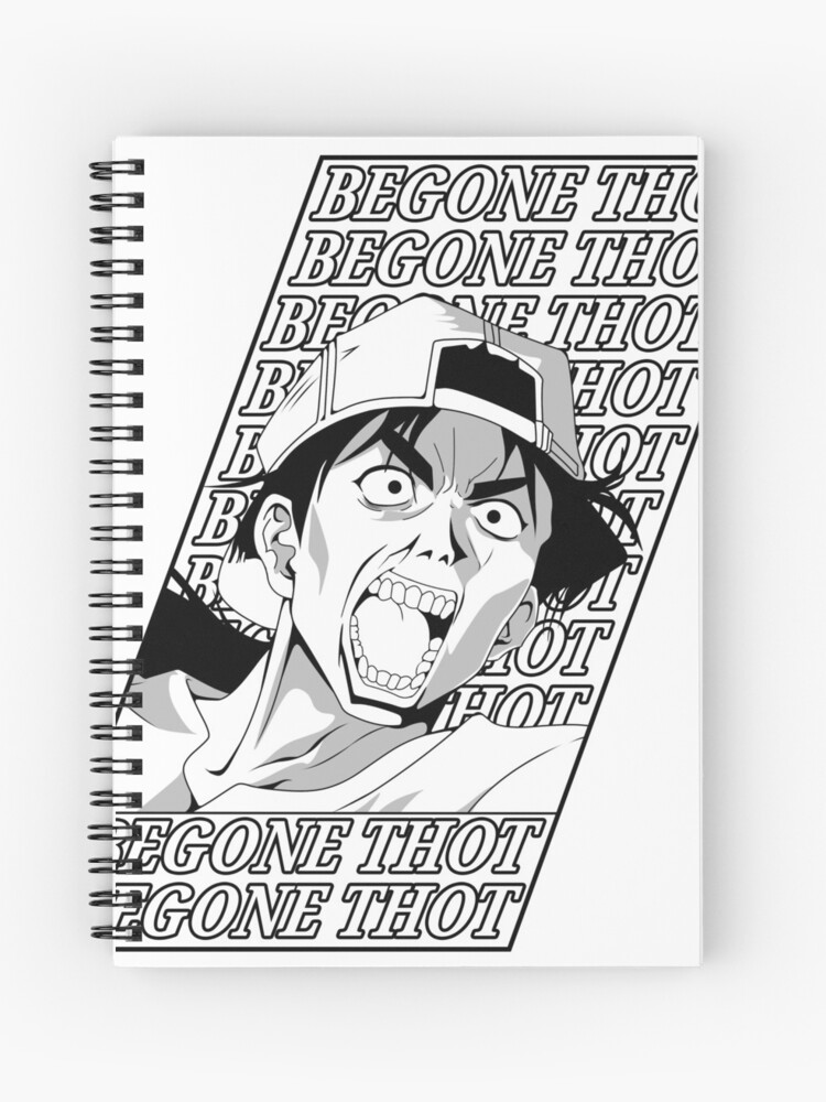 Golden Boy Anime Funny Sticker Meme Begone Thot Spiral Notebook
