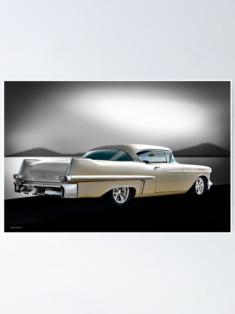 1957 cadillac custom coupe deville poster by davekoontz redbubble redbubble