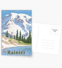 Vintage Mount Rainier Travel Poster Postcards
