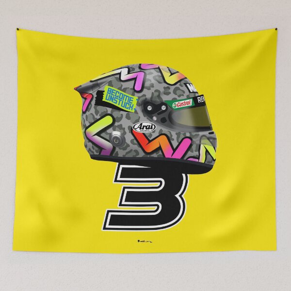 Item preview, Daniel Ricciardo - 2020 Helmet Big Number 3 Right side designed and sold by JageOwen.