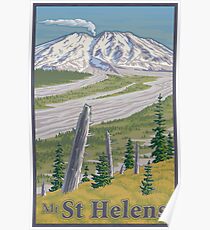 Vintage Mount St. Helens Travel Poster Poster