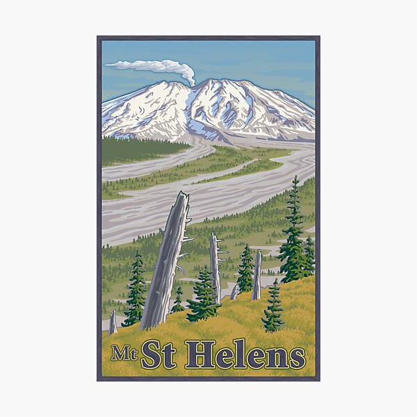 Item preview, Vintage Mount St. Helens Travel Poster designed and sold by mitchfrey.