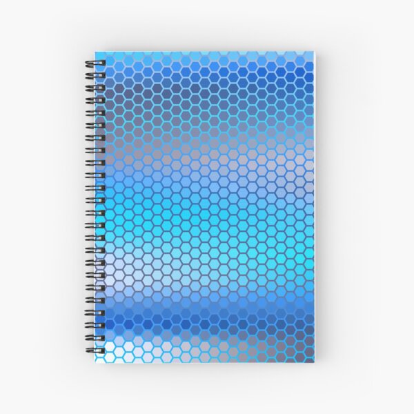 Blue Aqua Hexagon Pattern Spiral Notebook