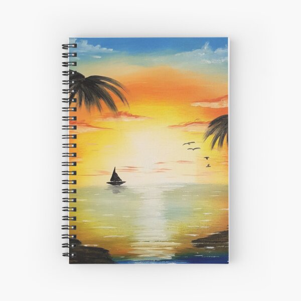 Tropical Sunset Painting Spiral Notebook