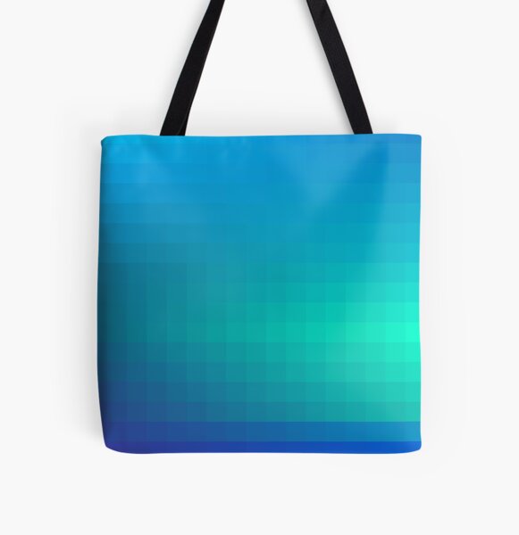 Blue Seagreen Ombre All Over Print Tote Bag