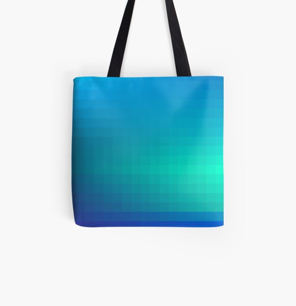 Blue Seagreen Ombre All Over Print Tote Bag