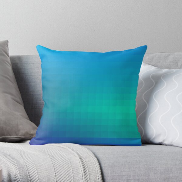 Blue Seagreen Ombre Throw Pillow
