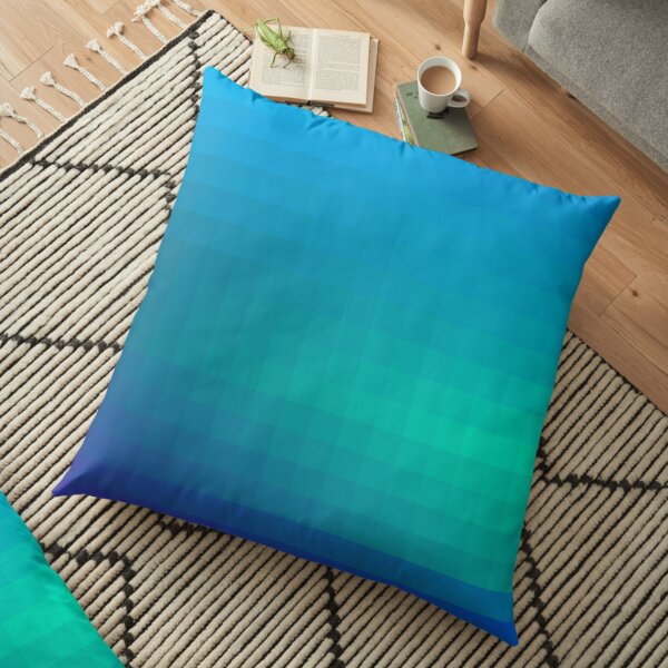 Blue Seagreen Ombre Floor Pillow