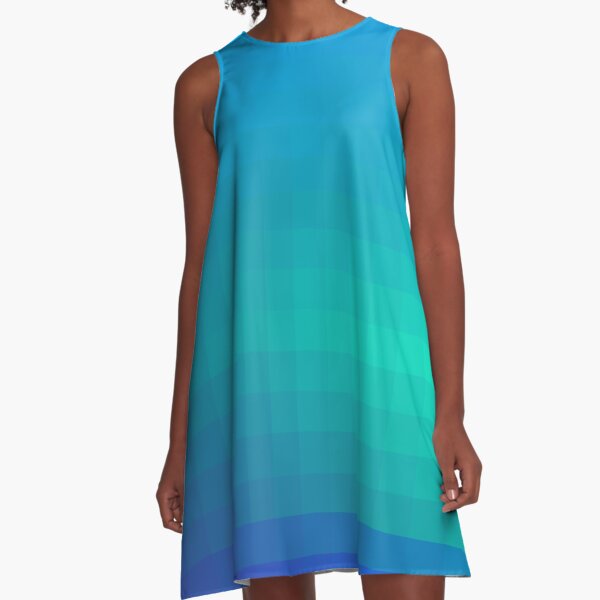 Blue Seagreen Ombre A-Line Dress
