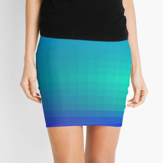 Blue Seagreen Ombre Mini Skirt