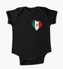 Mexican Flag - Mexico - Heart One Piece - Short Sleeve