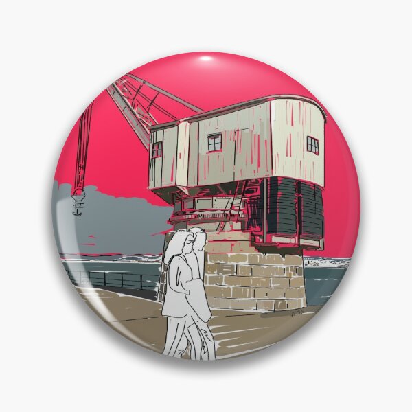 Item preview, Santander stone crane fuchsia background designed and sold by AnaSanSegundo.