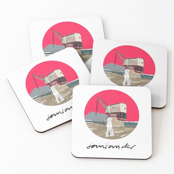 Item preview, Santander stone crane fuchsia background designed and sold by AnaSanSegundo.