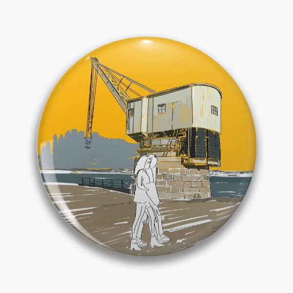Item preview, Santander stone crane yellow background designed and sold by AnaSanSegundo.