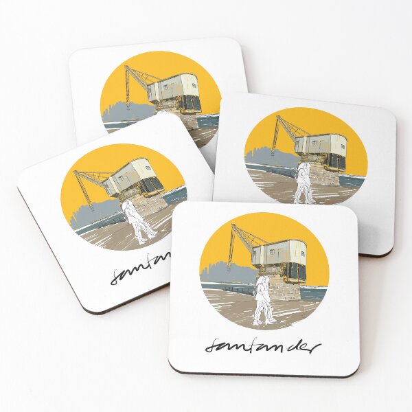 Item preview, Santander stone crane yellow background designed and sold by AnaSanSegundo.