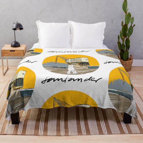 Item preview, Santander stone crane yellow background designed and sold by AnaSanSegundo.