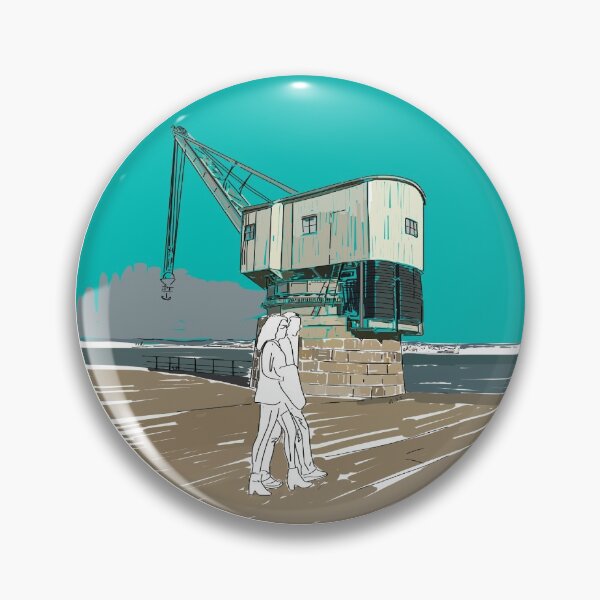 Item preview, Santander stone crane yellow background designed and sold by AnaSanSegundo.