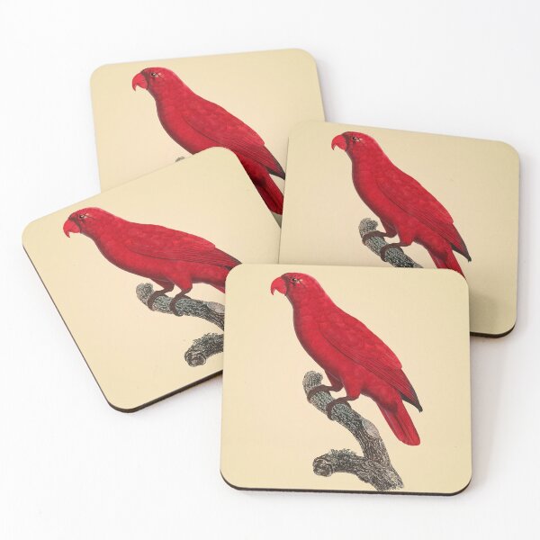 Item preview, Tropical Parrot - Red on Beige designed and sold by MightBeFoxes.