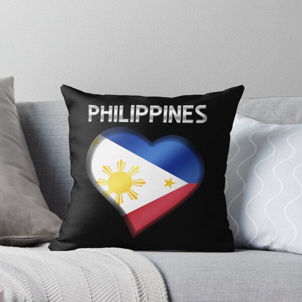 Aperçu de l'œuvre Philippines - Drapeau philippin Coeur et texte - Métallique créée et vendue par Graphix.