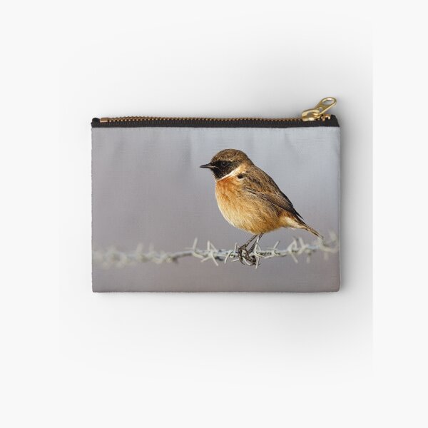 Item preview, Stonechat (Saxicola torquata) male on barbed wire designed and sold by Richard Nicoll Photography.