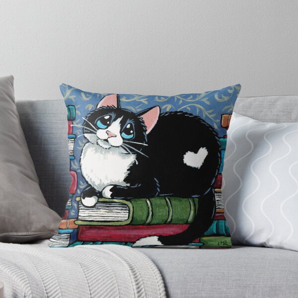 Item preview, Bibliophile Cat and Piles of Books designed and sold by LisaMarieArt & Illustration.