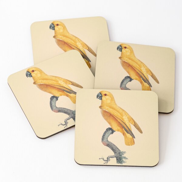 Item preview, Tropical Parrot - Yellow on Beige designed and sold by MightBeFoxes.