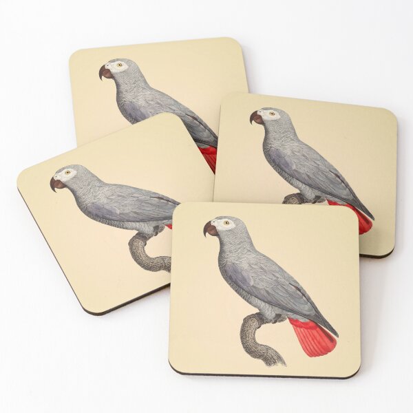Item preview, Tropical Parrot - Grey on Beige designed and sold by MightBeFoxes.