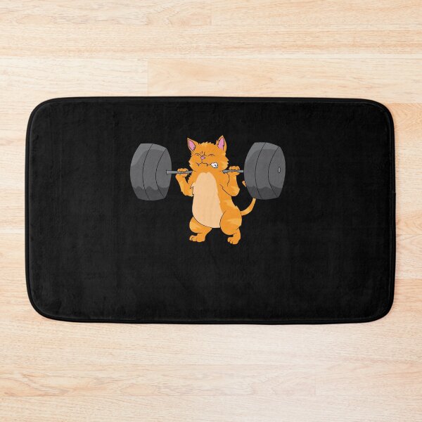 Item preview, Weightlifting - Orange cat lifts weights designed and sold by Mohja-Design.