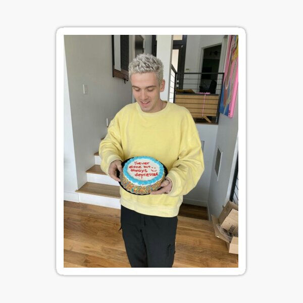 lauv with cake Sticker