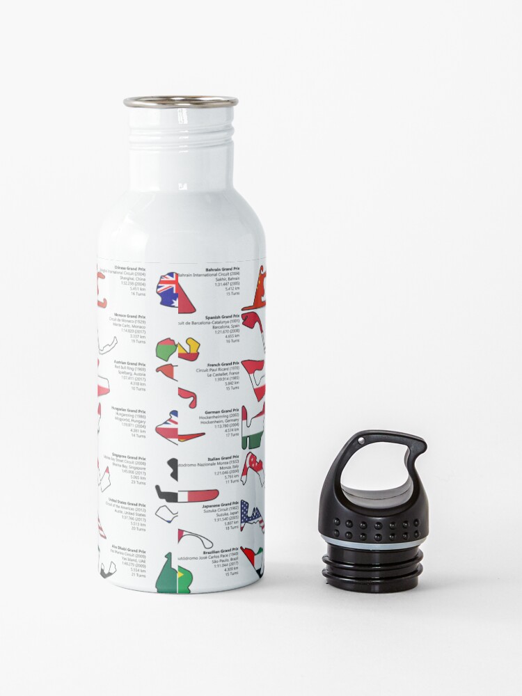 Alternate view of Formula 1 Circuits Grand Prix 2018 Water Bottle