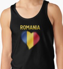 Rumänien - Rumänische Flagge Herz & Text - Metallic Tank Top