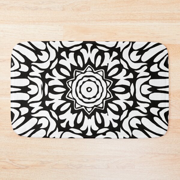 Item preview, Black & White Abstract Floral Splash  Mandala designed and sold by Mia Harper Design.