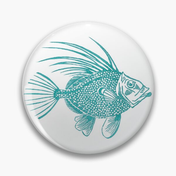 Item preview, Blue San Pietro Linocut Fish  designed and sold by Elena Casiglio.