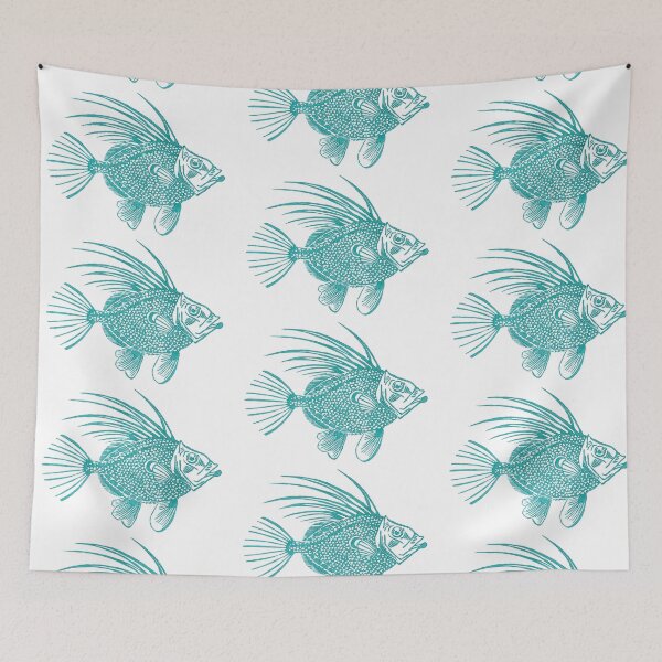Item preview, Blue San Pietro Linocut Fish  designed and sold by Elena Casiglio.