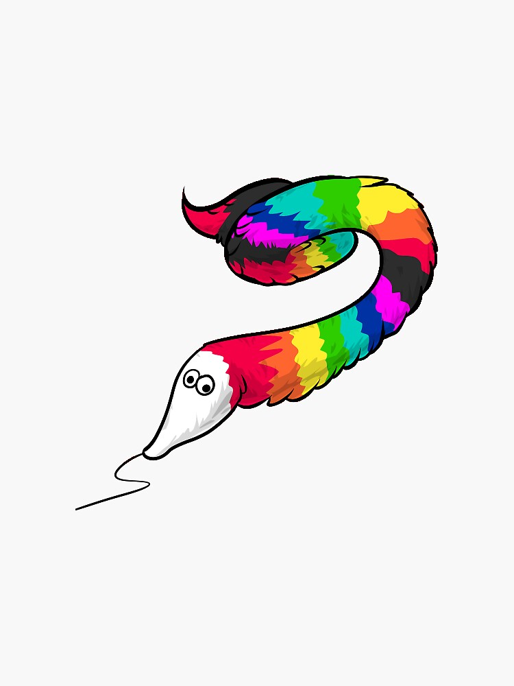 Rainbow Worm on a string by Emmytwofive