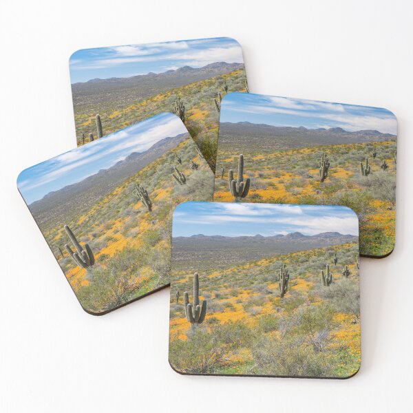 Item preview, Springtime poppies and saguaros designed and sold by Squirrel-Girl.
