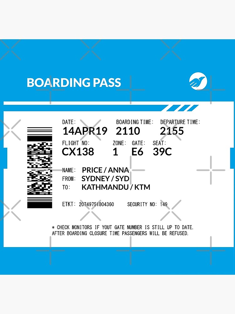 Boarding Pass Pillow (CML) by twgcrazy