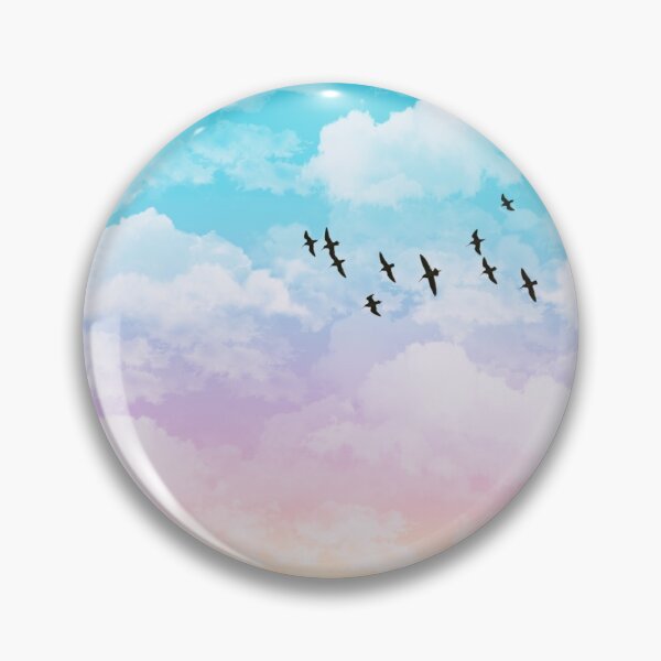 Item preview, Aesthetic Rainbow Clouds with Birds designed and sold by Julie Erin Designs.