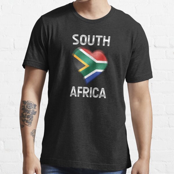 South Africa South African Flag Heart And Text Metallic T Shirt For Sale By Graphix 9190