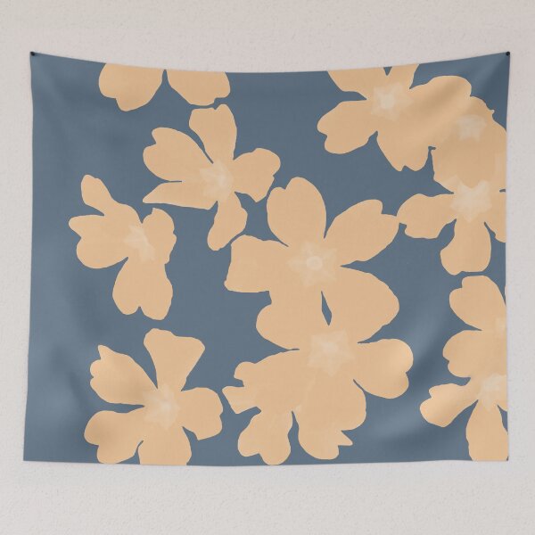 Artikelvorschau, Blumenmuster der nackten Primeln auf Blau entworfen und verkauft von by-jwp.
