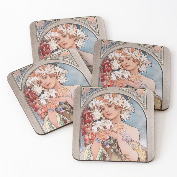 Item preview, Flower by Alphonse Mucha Art Nouveau Old Masters Vingtage Art Reproduction designed and sold by Xzendor7 Digital Art Creations.