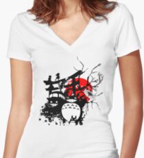 Japan Spirits Women's Fitted V-Neck T-Shirt