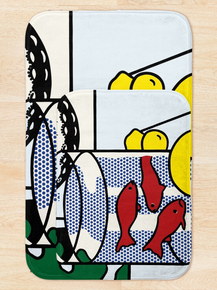 Alternate view of Vectorized Lichtenstein pop art Bath Mat