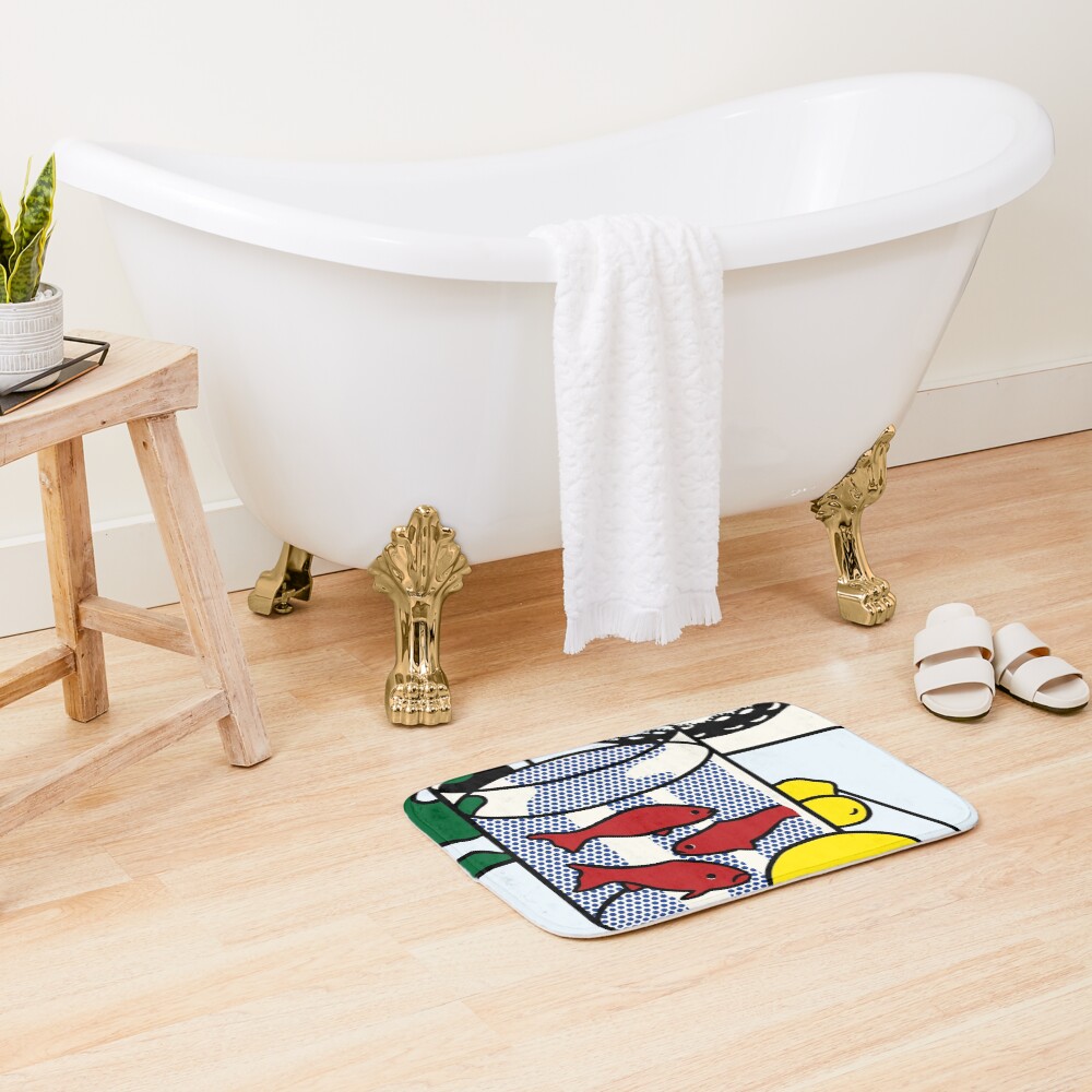 Vectorized Lichtenstein pop art Bath Mat