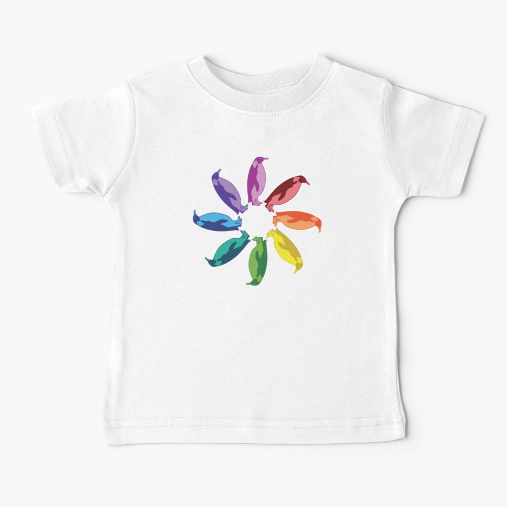 Color: Emperor Penguin Rainbow Pinwheel Baby T-Shirt