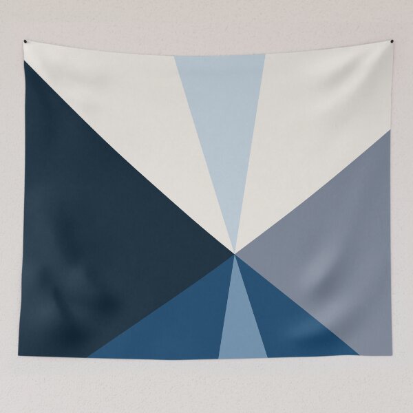 Item preview, Retro blue geometric triangle pattern designed and sold by by-jwp.